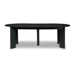 Table à manger Bevel Extendable, Hêtre huilé noir, inclut 2 rallonge