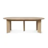 Table à manger Bevel Extendable, Hêtre blanchi à l’huile, inclut 2 rallonges