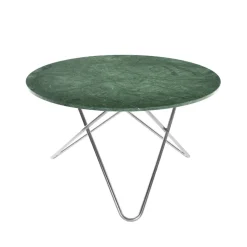 Table à manger Big O Table, marbre indien, structure en acier inoxydable