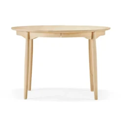Table à manger Carl bouleau, Huilé naturel, 1 rallonge