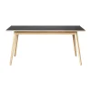 Table à manger C35B 82x160 cm, Linoléum noir – chêne naturel, vernis à base d’eau