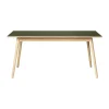 Table à manger C35B 82x160 cm, Linoléum olive – chêne naturel, vernis à base d’eau