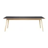 Table à manger C35C 95x220 cm, Linoléum noir – chêne naturel, vernis à base d’eau
