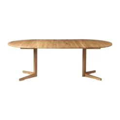 Table à manger C69E Ry avec 2 rallonges, Oak nature oiled