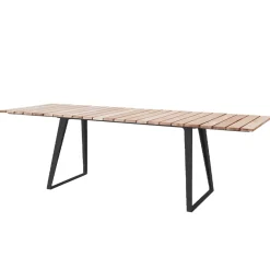 Table à manger Copenhagen, Teck, support lava grey