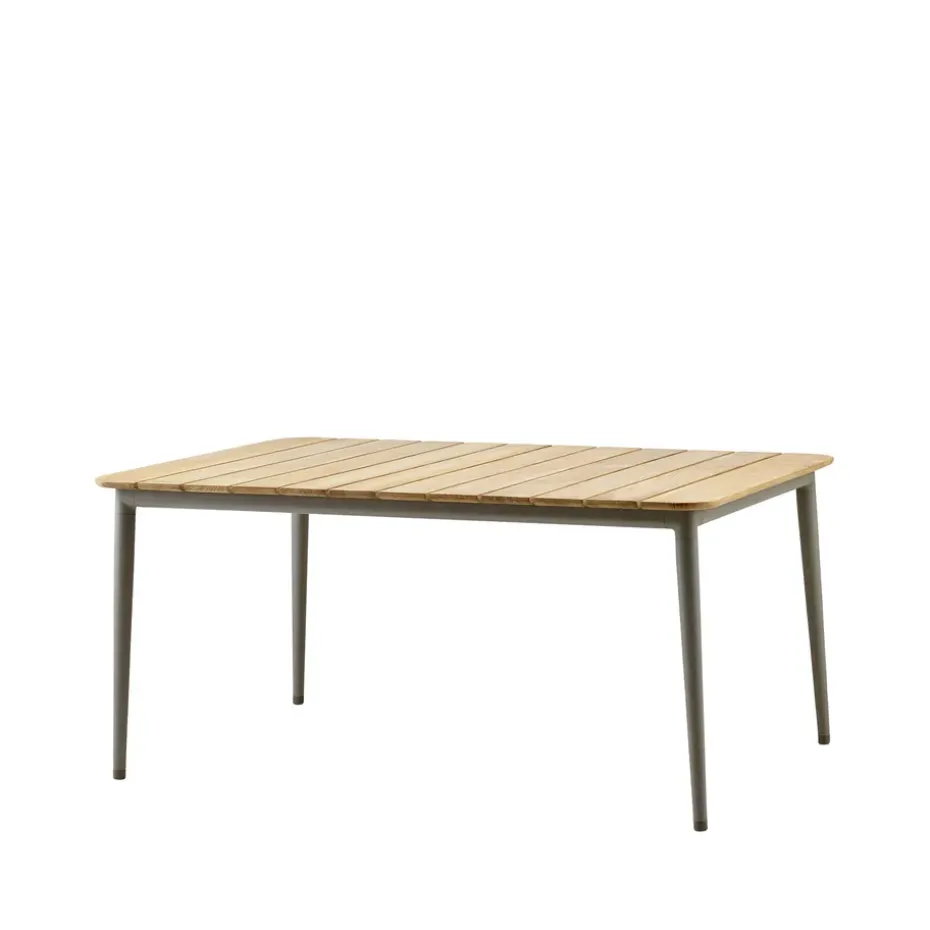 Table à manger Core teak 160x100x74 cm, Pied taupe