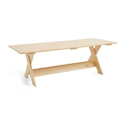 Table à manger Crate Dining Table 230x89,5 cm pin laqué, Transparent