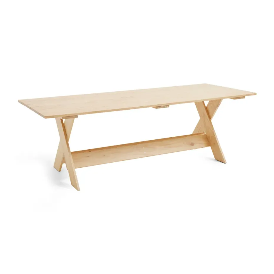 Table à manger Crate Dining Table 230x89,5 cm pin laqué, Transparent