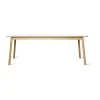 Table à manger Dino 200, blanc, structure en chêne, new