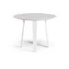 Table à manger Divido, blanc, ø95cm, pieds en frêne vernis blanc