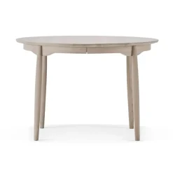 Table à manger divisible Carl Ø115 cm, Chêne huilé blanc