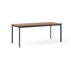 Table à manger Drip HW116 83x193 cm, Black frame-clear lacq. walnut