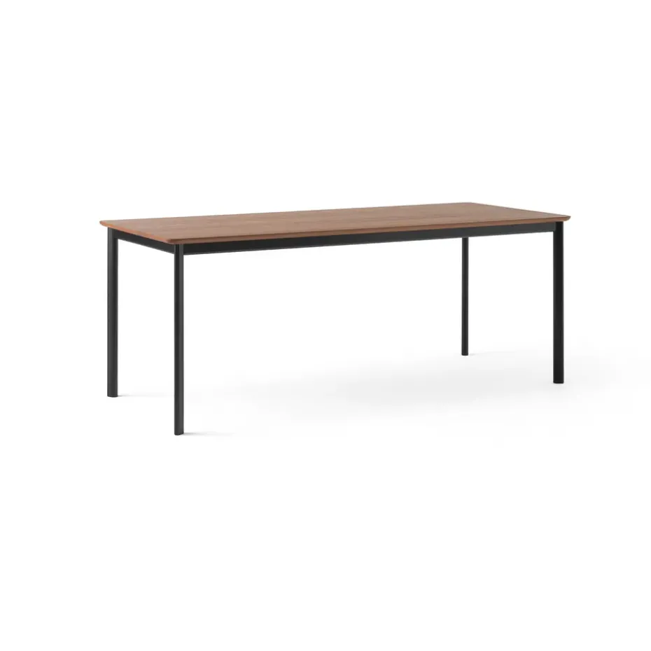 Table à manger Drip HW116 83x193 cm, Black frame-clear lacq. walnut