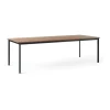 Table à manger Drip HW117 103x253 cm, Black frame-clear lacq. walnut