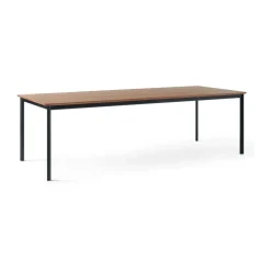 Table à manger Drip HW117 103x253 cm, Black frame-clear lacq. walnut