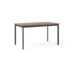 Table à manger Drip HW115 83x143 cm, Black frame-clear lacq. walnut