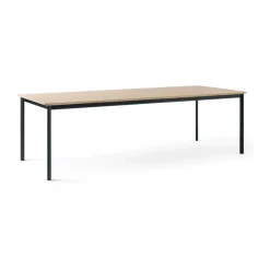 Table à manger Drip HW117 103x253 cm, Black frame-clear lacq. oak