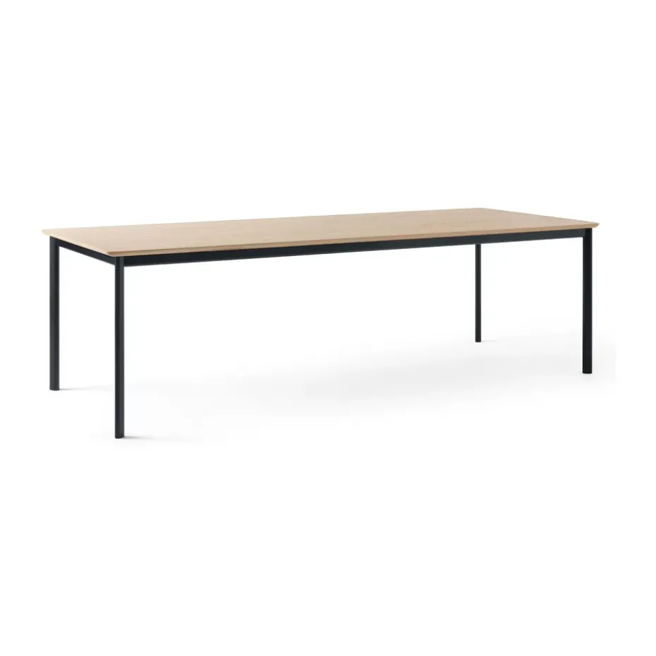 Table à manger Drip HW117 103x253 cm, Black frame-clear lacq. oak