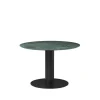 Table à manger Gubi 2.0, marble green, ø110, structure noire