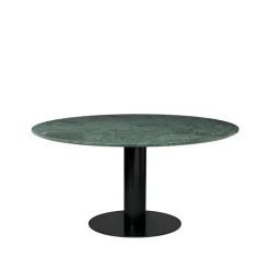 Table à manger Gubi 2.0, marble green, ø150, structure noire