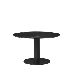 Table à manger Gubi 2.0, marble black, ø110, structure noire