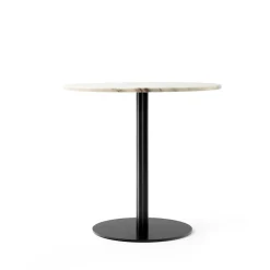 Table à manger Harbour Column, Marble off white-structure noire, Ø80 cm