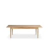 Table à manger Höllviken, Chêne blanchi mat laqué, 1 rallonge, chêne Ø50 cm