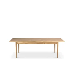 Table à manger Höllviken, Chêne blanchi mat laqué, 1 rallonge, chêne Ø50 cm
