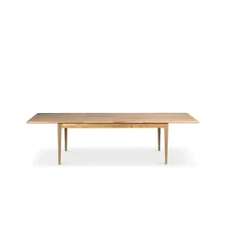 Table à manger Höllviken, Chêne blanchi mat laqué, 2 rallonges, chêne Ø50 cm