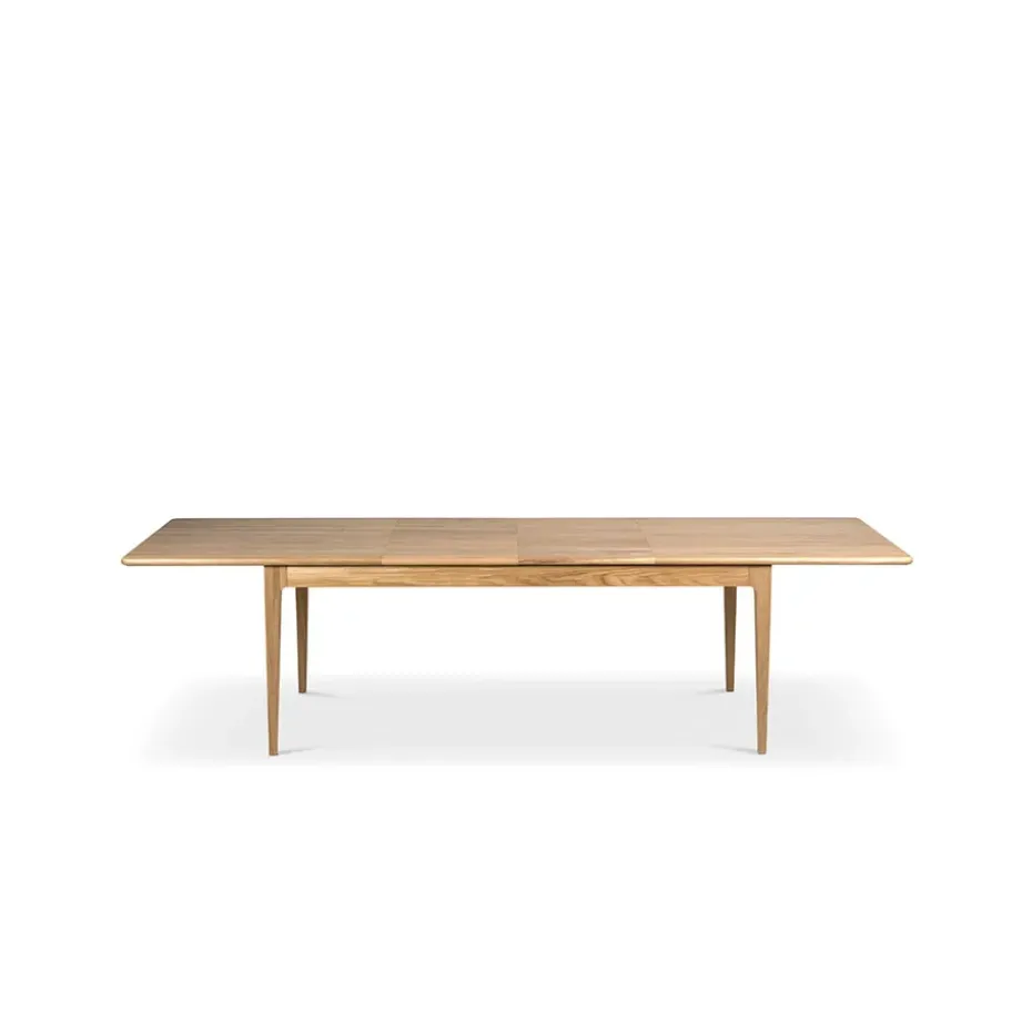 Table à manger Höllviken, Chêne blanchi mat laqué, 2 rallonges, chêne Ø50 cm