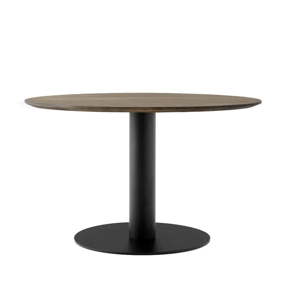 Table à manger In Between SK12, chêne huilé fumé, structure en métal noir mat