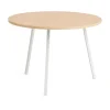 Table à manger Loop Stand Ø105 cm, White-clear lacq. oak