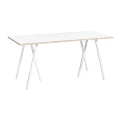 Table à manger Loop Stand incl. support 87,5x180 cm, White-white laminate-plywood