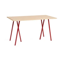 Table à manger Loop Stand incl. support 87,5x180 cm, Maroon red-clear lacq. oak