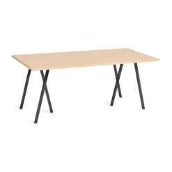 Table à manger Loop Stand incl. support 87,5x180 cm, Black-clear lacq. oak