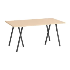 Table à manger Loop Stand 77,5x160 cm, Black-black linoleum-lacq. oak