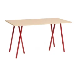 Table à manger Loop Stand 87,5x180 cm, Maroon red-clear lacq. oak