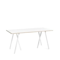 Table à manger Loop Stand, White laminate-white, 160 cm