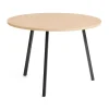 Table à manger Loop Stand Ø105 cm, Black-clear lacq. oak