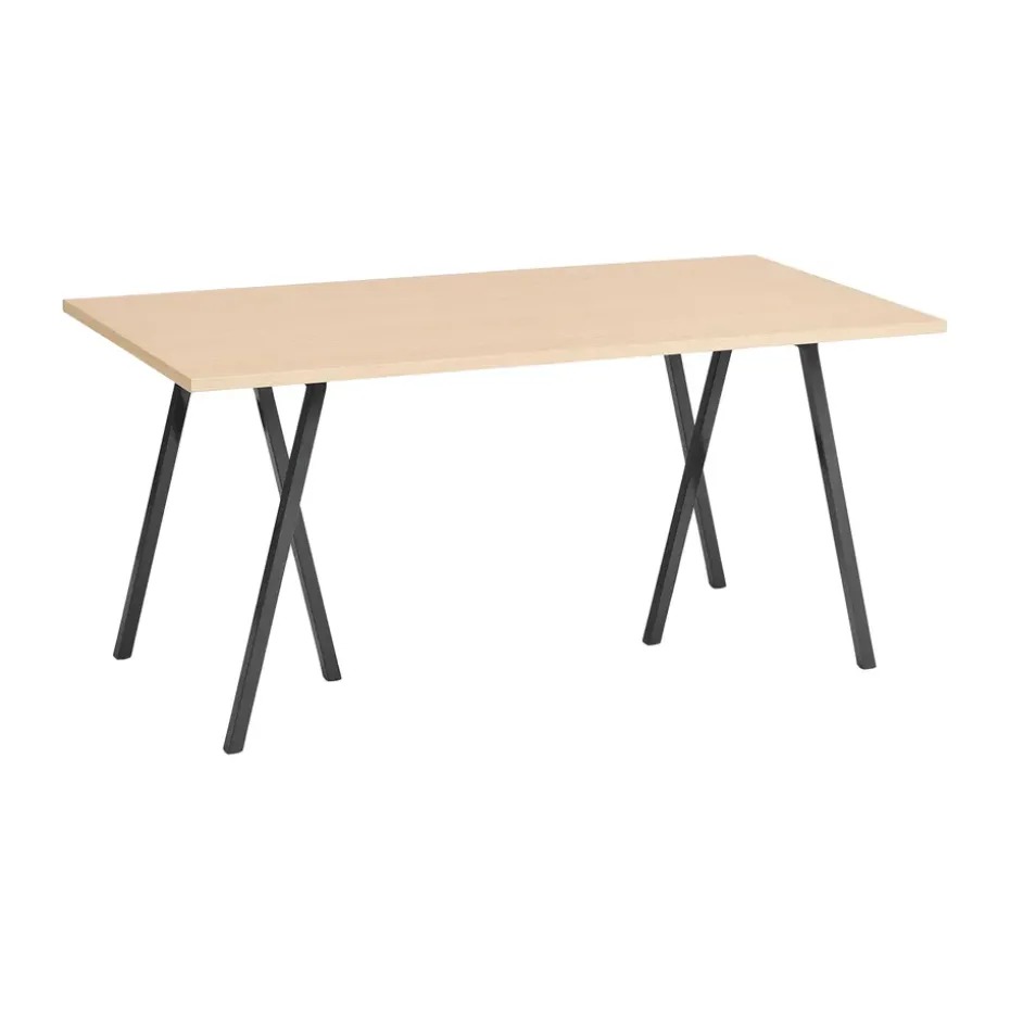 Table à manger Loop Stand incl. support 77,5x160 cm, Black-clear lacq. oak