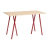 Table à manger Loop Stand 77,5x160 cm, Maroon red-clear lacq. oak