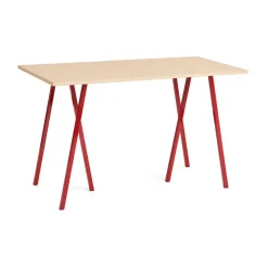 Table à manger Loop Stand 77,5x160 cm, Maroon red-clear lacq. oak