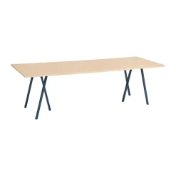 Table à manger Loop Stand 92,5x250 cm, Deep blue-clear lacq. oak