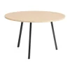Table à manger Loop Stand Ø120 cm, Black-clear lacq. oak
