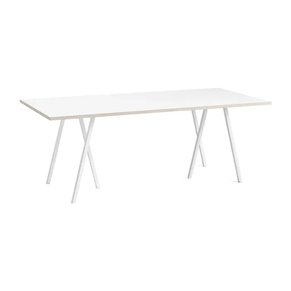 Table à manger Loop Stand incl. support 92,5x200 cm, White-white laminate-plywood