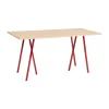 Table à manger Loop Stand 92,5x200 cm, Maroon red-clear lacq. oak