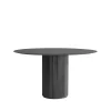 Table à manger Palais Royal, chêne teinté gris foncé, support chêne teinté gris foncé.