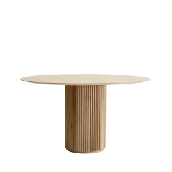 Table à manger Palais Royal, chêne teinté blanc (p2), support chêne teinté blanc
