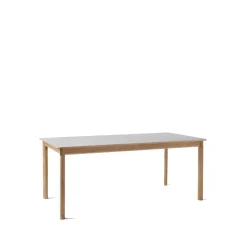 Table à manger Patch HW1, beige arizona, structure en chêne huilé blanc