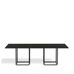 Table à manger rectangulaire Florence, black ash, structure noire